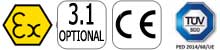 Certificari ATEX, CE, 3.1 OPTIONAL, TUV