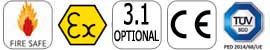 Certificari ATEX, CE, 3.1 OPTIONAL, TUV