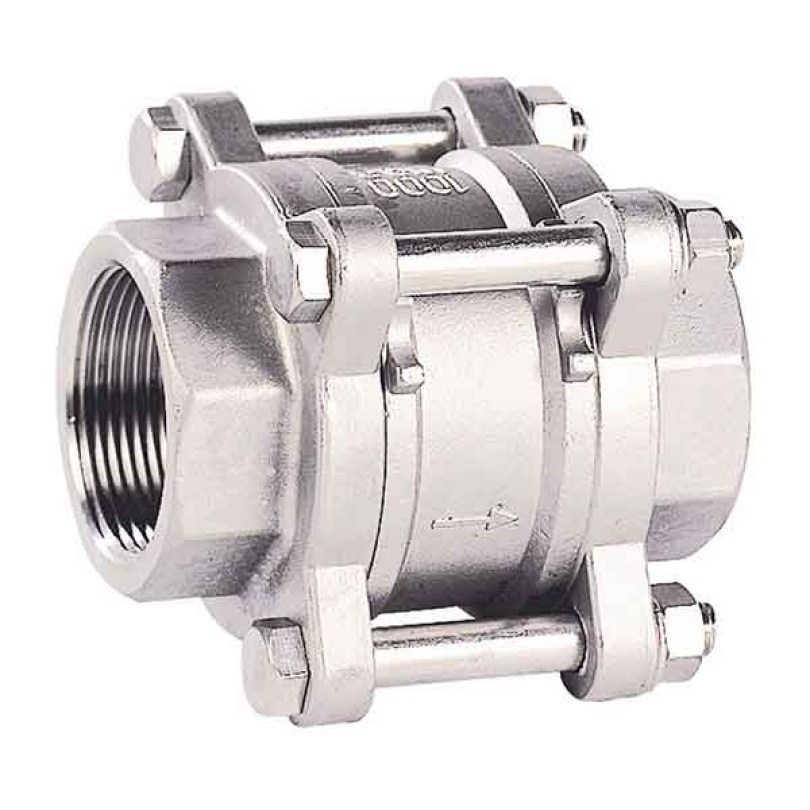 Clapeta de sens cu arc cu corp din 3 piese din otel inoxidabil filet NPT