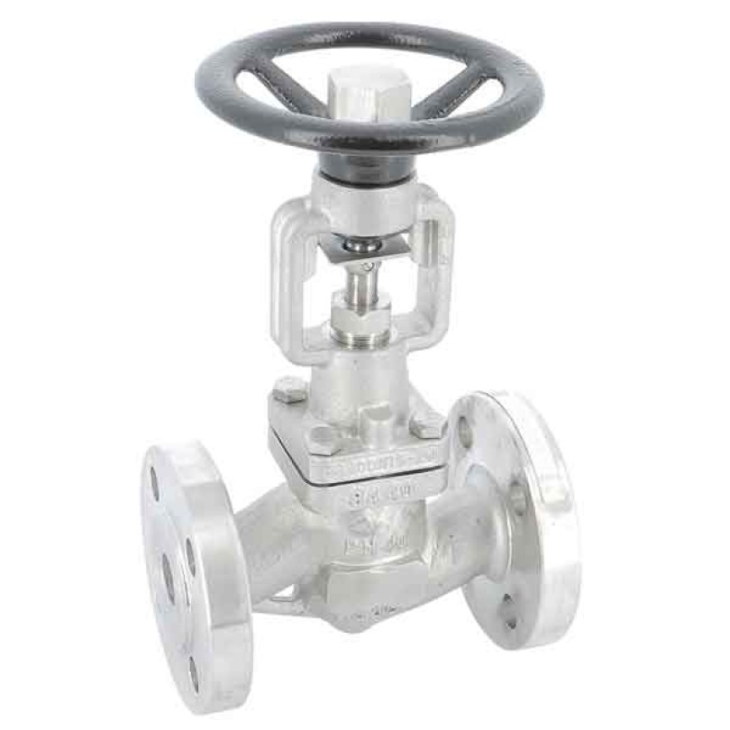 Robinet cu ventil din otel inoxidabil, burduf din inox, conexiune cu flanse